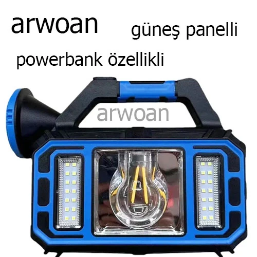 Arwoan solarlı powerbank özellikli kamp lambası - 3