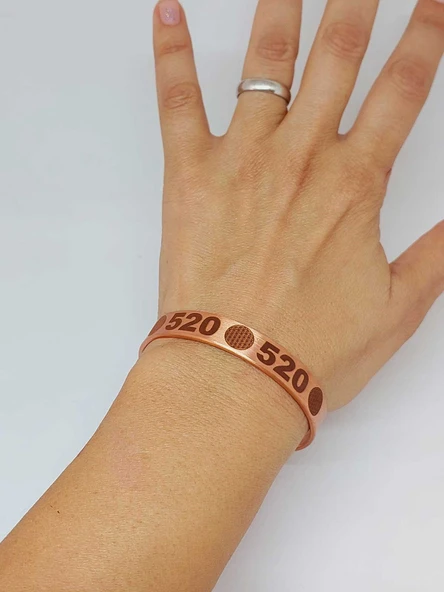 Yaşam Çiçeği Sembollü Sayı Sekanslı Bakır Bileklik (55690) - Resim 5