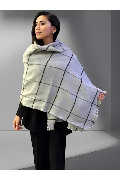 Kadın İnce Çizgili Yumuşak Dokulu Omuz Şalı Atkı  ( 70cm x 180cm ) - Resim 2