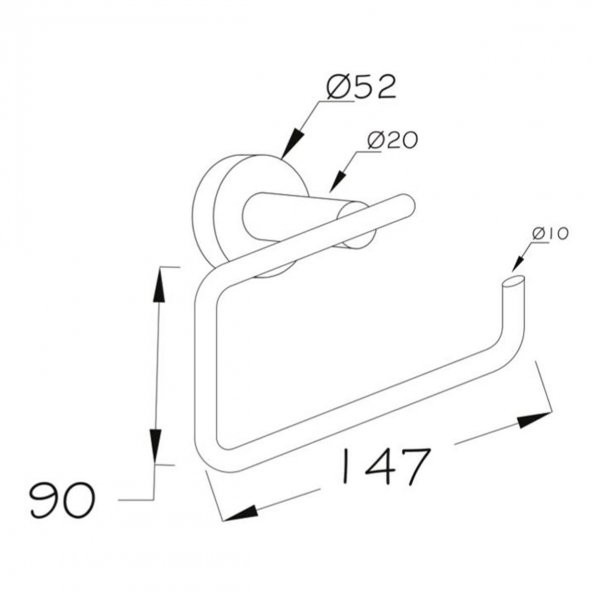 Mira Serisi Paslanmaz Mat Siyah Wc Kağıtlık Tuvalet Kağıtlığı - 2