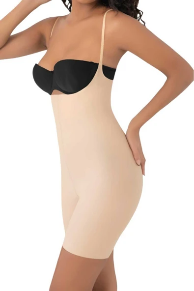 Kadın Lazer Kesim İnceltici ve Toparlayıcı Tam Boy Askılı Korse - Resim 2