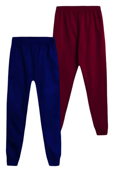 Çocuk Unisex Beli Lastikli Jogger Eşofman Altı 2'li Set - 2