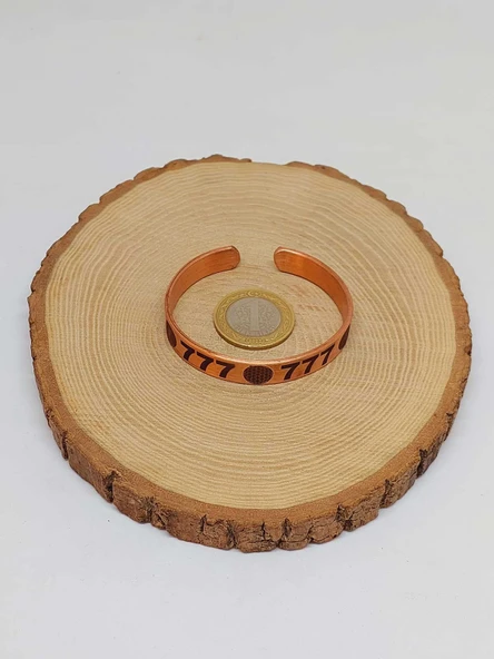 Yaşam Çiçeği Sembollü Sayı Sekanslı Bakır Bileklik (55686) - Resim 4