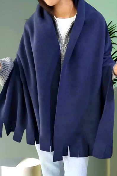 Kadın Kışlık Püsküllü Polar Şal  70 x 185 - Resim 2