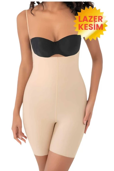 Kadın Lazer Kesim İnceltici ve Toparlayıcı Tam Boy Askılı Korse - Resim 8