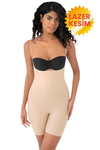 Kadın Lazer Kesim İnceltici ve Toparlayıcı Tam Boy Askılı Korse - Resim 5