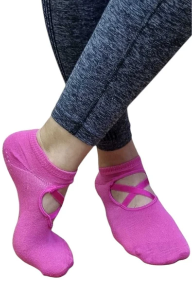 Kadın Pamuklu Kaydırmaz Taban Yoga Pilates Çorabı 6 Renk - 2