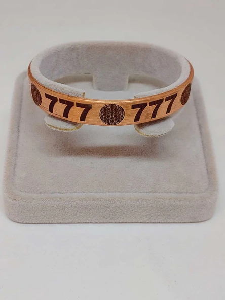 Yaşam Çiçeği Sembollü Sayı Sekanslı Bakır Bileklik (55686) - Resim 2