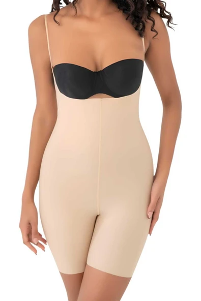 Kadın Lazer Kesim İnceltici ve Toparlayıcı Tam Boy Askılı Korse - Resim 6