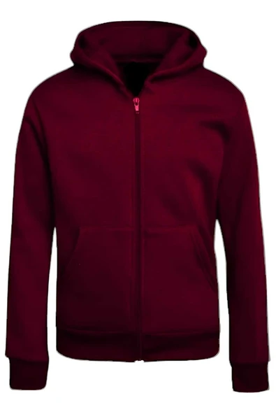 Unisex Pamuklu Kapüşonlu Fermuarlı Sweatshirt 2'li Set - 3