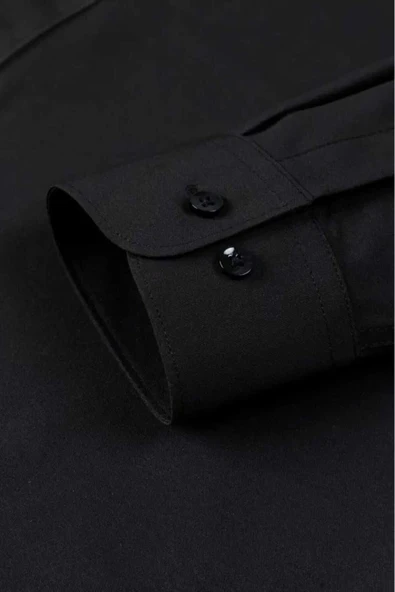 Slim Fit Kravatlık Uzun Kol Kolay Ütü Nefes Alan Dört Mevsim Slim Fit Erkek Gömlek 2'li Set - 5