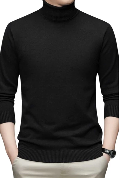 3'lü Erkek Tüylenmeyen Boğazlı Triko Kazak Balıkçı Triko Kazak - 4