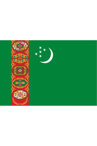 Türkmenistan Gönder Bayrağı  70x105 cm. - Resim 5