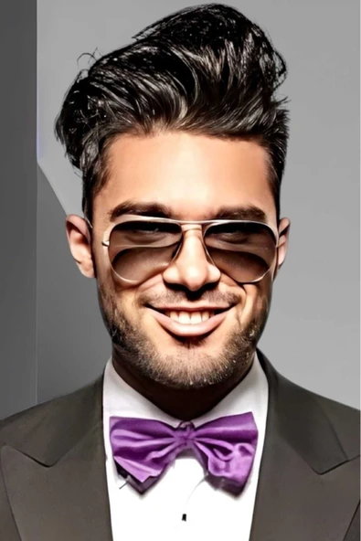 Erkek Düz Renk Saten Papyon - 3