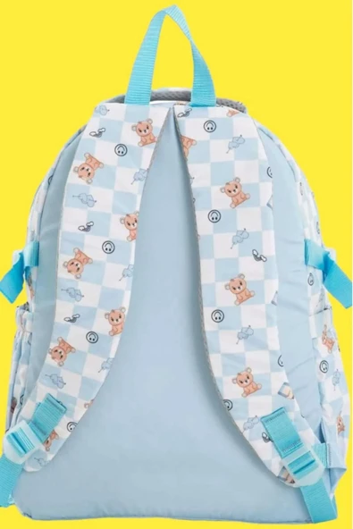 Unisex Su Geçirmez Damalı Renkli Okul Çantası Sırt Çantası - 4