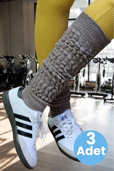 Kadın Dört Mevsim Ayaksız Triko Tozluk 3 Adet - 4