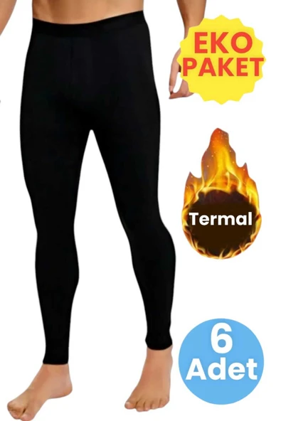 Erkek Ekonomik 6'lı Termal Tayt Uzun Sporcu Taytı - 3