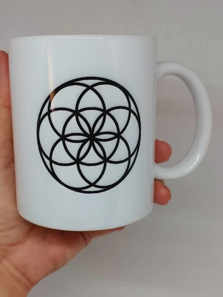 Yaşam Tohumu Sembollü Kupa Bardak Porselen (55704) - 2