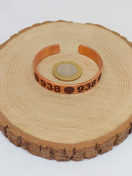 Yaşam Çiçeği Sembollü Sayı Sekanslı Bakır Bileklik (55692) - Resim 4