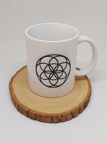 Yaşam Tohumu Sembollü Kupa Bardak Porselen (55704) - 3