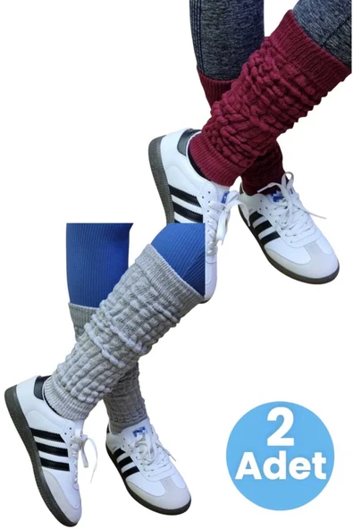 Kadın Dört Mevsim Ayaksız Triko Tozluk 2'li Set - 6