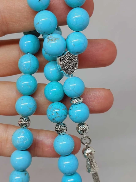 Turkuaz Taşı 33lük Tesbih 10mm (54348) - Resim 2