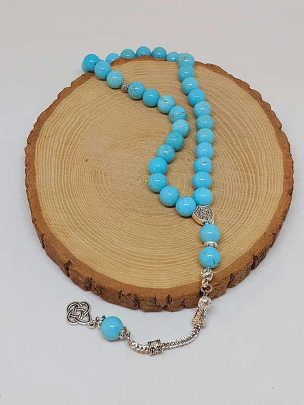 Turkuaz Taşı 33lük Tesbih 10mm (54348) - Resim 4