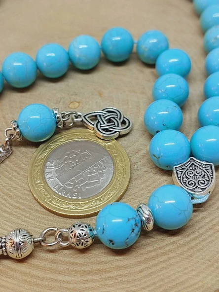 Turkuaz Taşı 33lük Tesbih 10mm (54348) - Resim 3