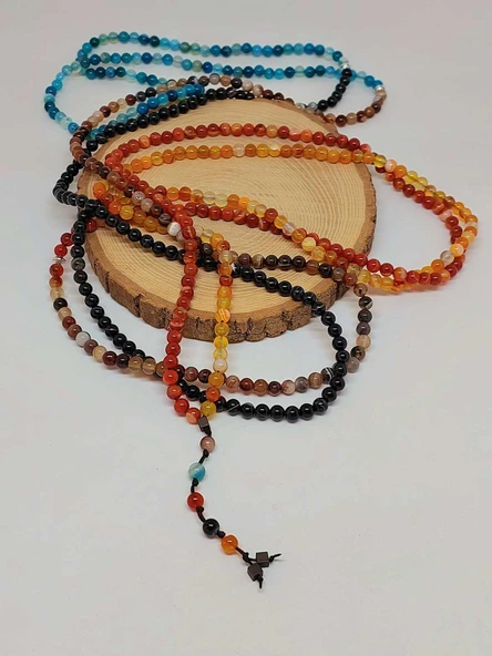 Akik Taşı Karışık 500'lük Zikir Tesbihi 6mm (55706) - Resim 4