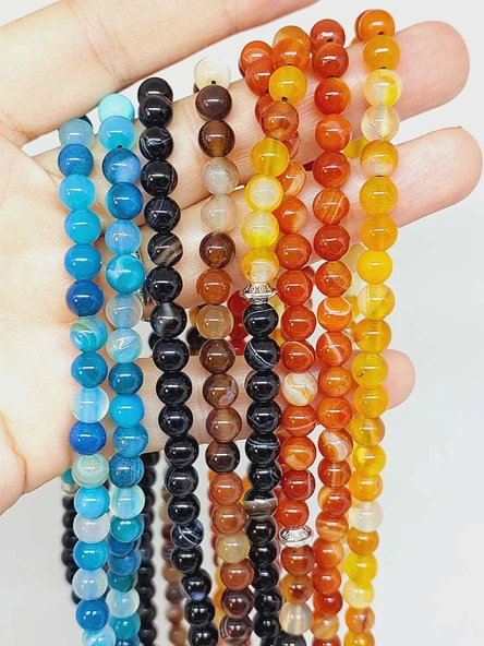 Akik Taşı Karışık 500'lük Zikir Tesbihi 6mm (55706) - Resim 5