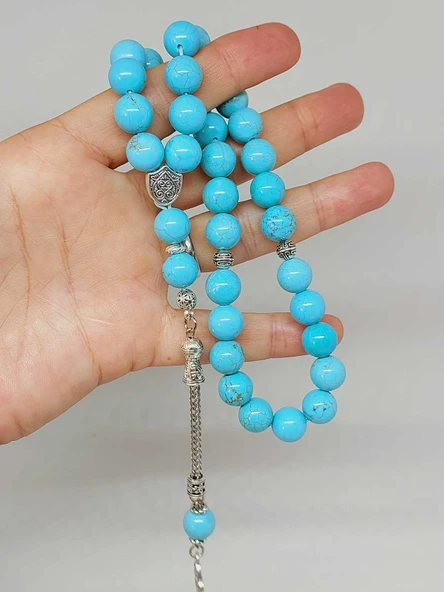 Turkuaz Taşı 33lük Tesbih 10mm (54348) - Resim 5