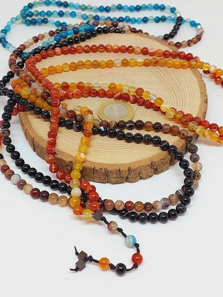 Akik Taşı Karışık 500'lük Zikir Tesbihi 6mm (55706) - Resim 6