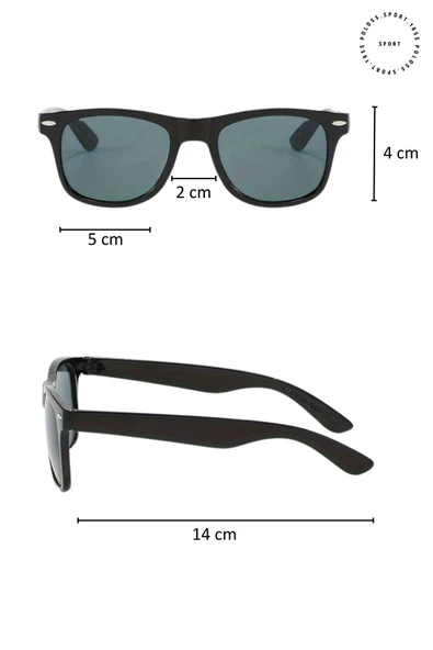 Wayfarer Eğimli Siyah Erkek Güneş Gözlüğü - Resim 3
