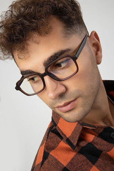 Dikdörtgen Model Erkek B-block Mavi Işık Korumalı Gözlük - Resim 2