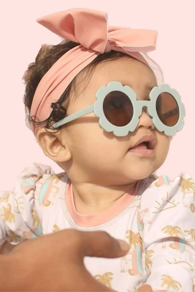 Mint Çiçek Çerçeve Kız Bebek-Çocuk Güneş Gözlüğü