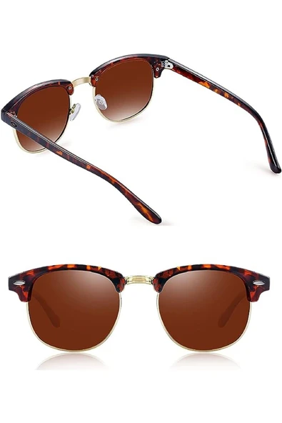 Club Master Leopar Kahverengi Erkek Güneş Gözlüğü - Resim 2