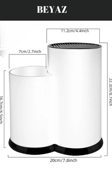Tezgah Üstü Bıçaklık Ve Kepçelik Düzenleyici Organizeri Beyaz - 3