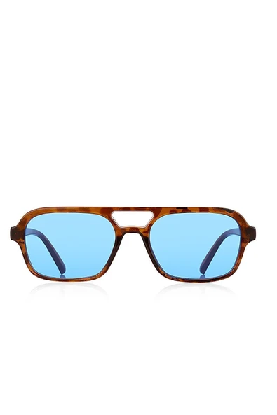 Leopar Desen Mavi Lens Pilot Model Erkek Güneş Gözlüğü - 2