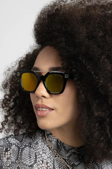 Aynalı Lens Kemik Çerçeve Kadın Güneş Gözlüğü ürün görseli