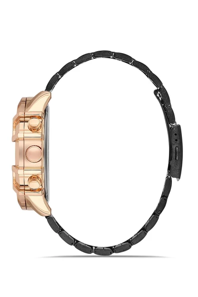 Siyah Klasik Kadran Metal Kordon Erkek Kol Saati - 3