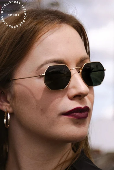 Olla Heptagon Yedigen Gold- Siyah Kadın Güneş Gözlüğü - Resim 3