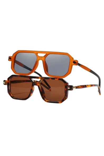 Punk Tarz Pilot 2'li Set Güneş Gözlüğü ürün görseli