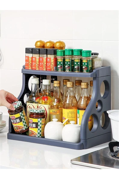 Baharat Organizatör Raflı Standı 2 Katlı Raflı Çok Fonksiyonlu Düzenleyici - 2