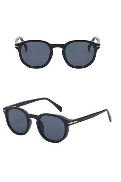 Beqa Yuvarlak Anahtar Model Gold Metal Detaylı Erkek Güneş Gözlüğü - Resim 3