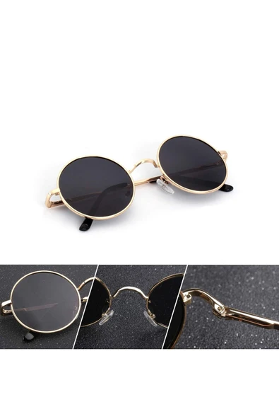 Zeda Yuvarlak Model Metal Çerçeve Gold-Siyah Erkek Güneş Gözlüğü - 2