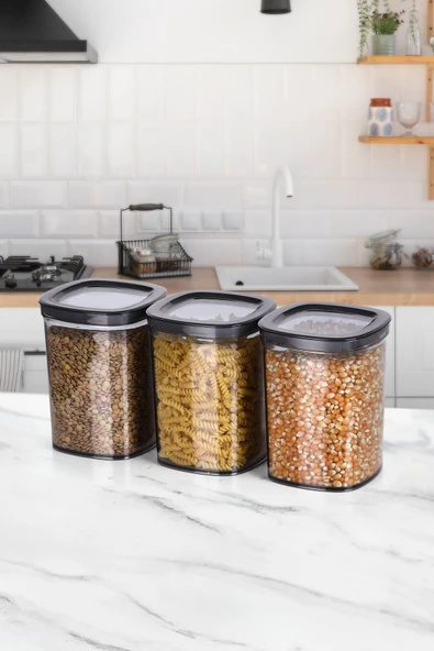 9 Adet 3 Boy Füme Sızdırmaz Kapaklı Hava Geçirmez Portatif Saklama Kabı - 3