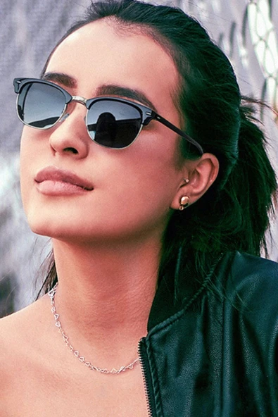 Gümüş-Siyah Club Master Kadın Güneş Gözlüğü