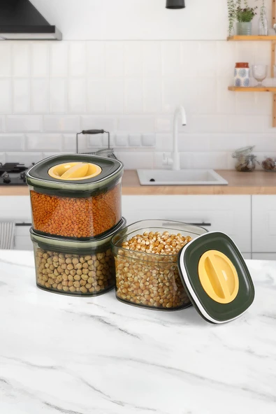 Sızdırmaz Vakumlu 6'lı 700 ml Yeşil Küçük Boy Saklama Kabı - 2