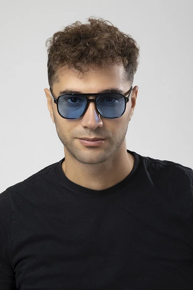Mod Pilot Maxi Siyah- Mavi Erkek Güneş Gözlüğü