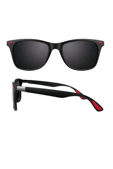 Polarize Lens Kırmızı Çivi Detaylı Wayfarer Kadın Güneş Gözlüğü - Resim 3